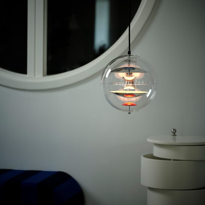 VP Globe taklampe Ø 28 cm, Chrome-red-blue Verpan