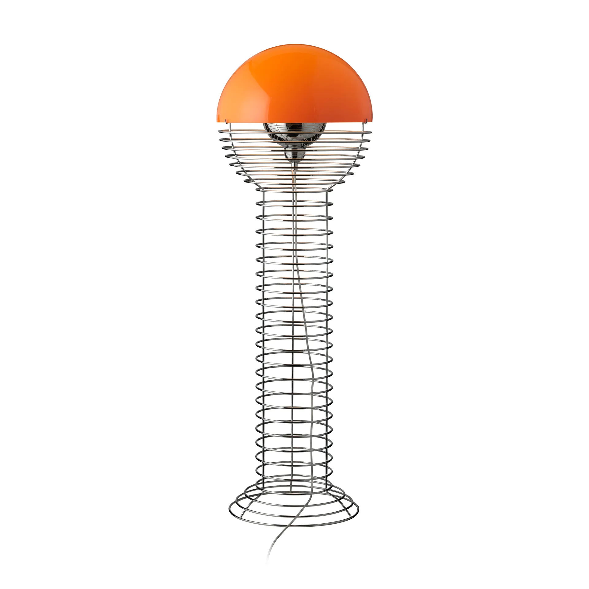 Wire gulvlampe, Chrome-orange Verpan