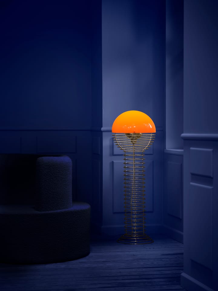 Wire gulvlampe, Chrome-orange Verpan