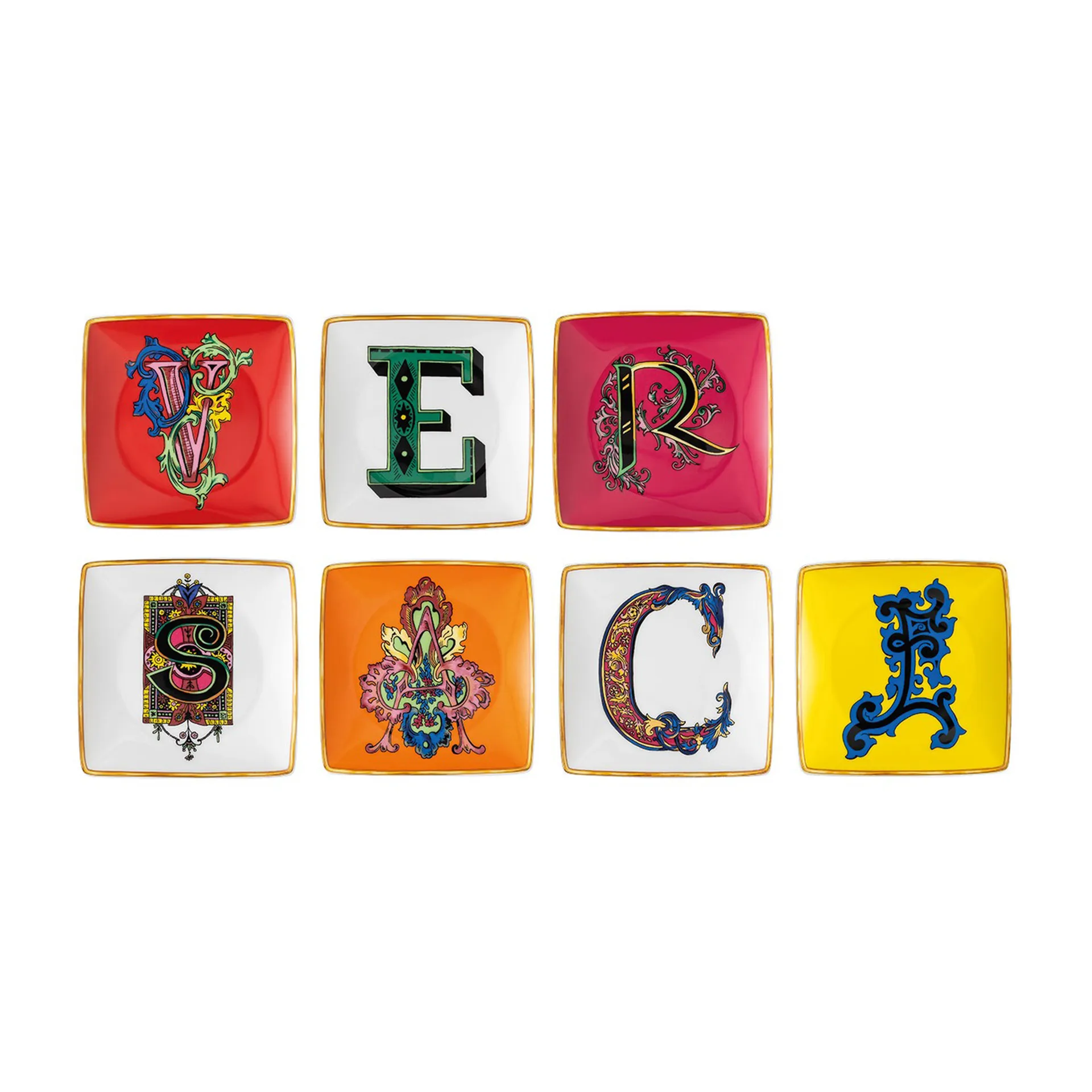 Versace Holiday Alphabet fat 12 cm 7-pakning, Versace Versace