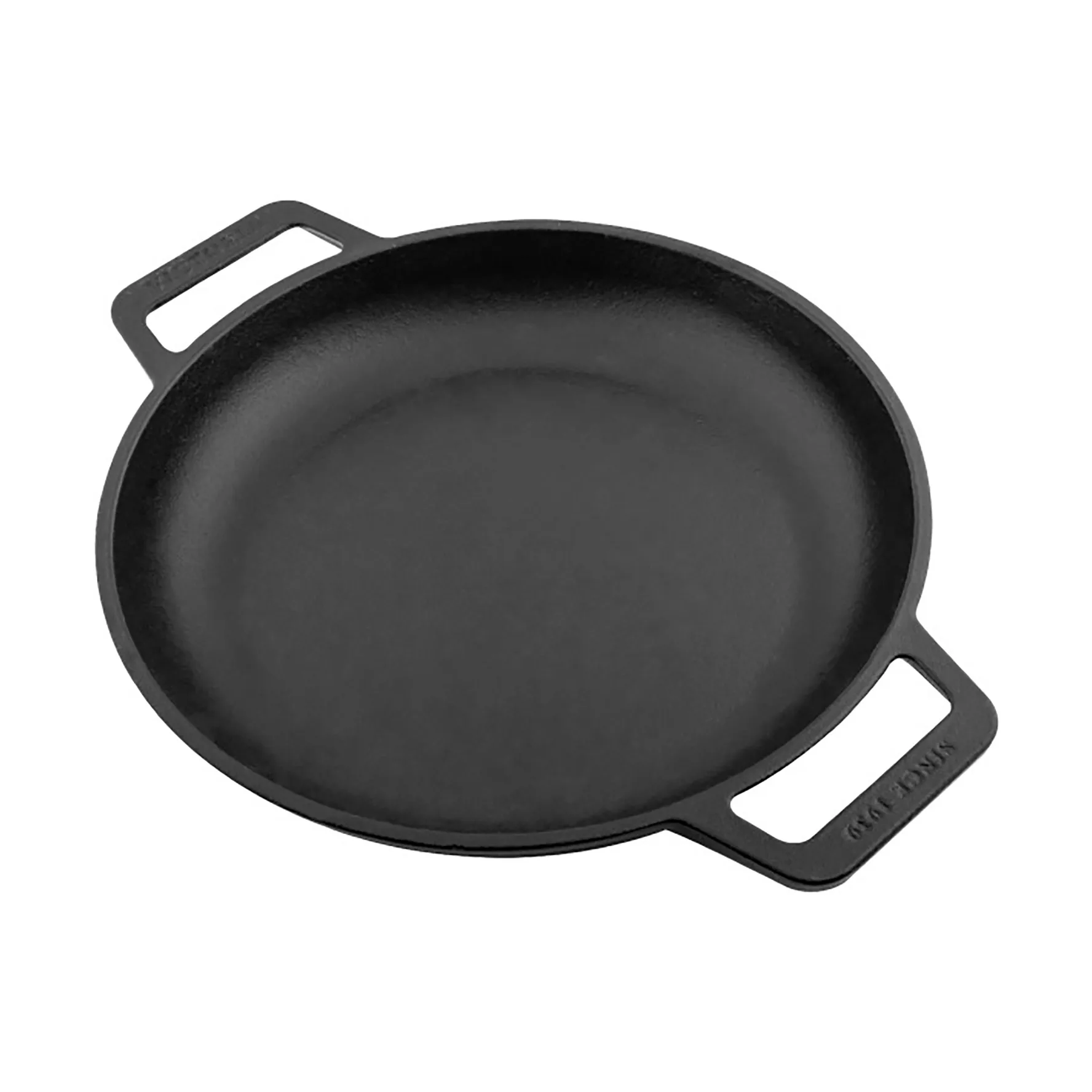 Stekepanne støpejern flat to håndtak emaljert, Ø25 cm Victoria