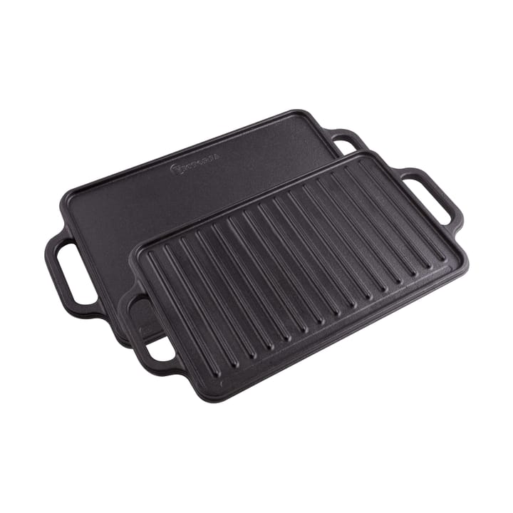 Stekeplate støpejern vendbar 21x33 cm - Svart - Victoria