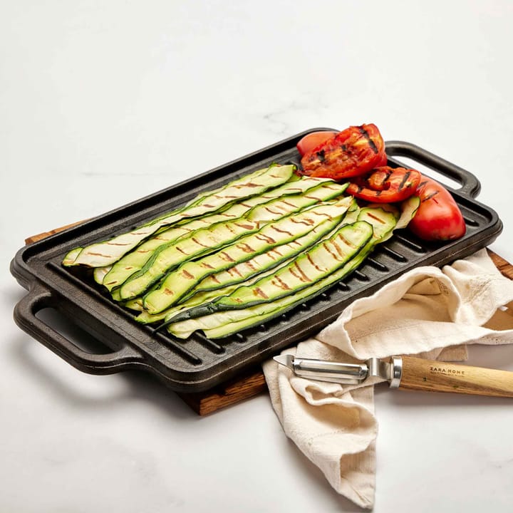 Stekeplate støpejern vendbar 21x33 cm, Svart Victoria