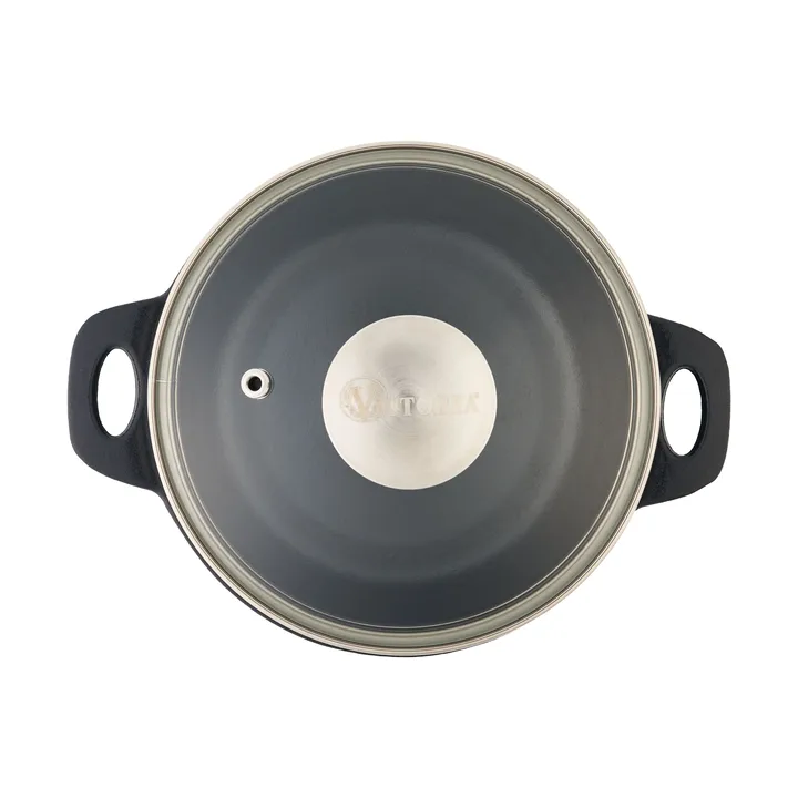 Victoria glasslokk med stålknopp - Ø16 cm - Victoria
