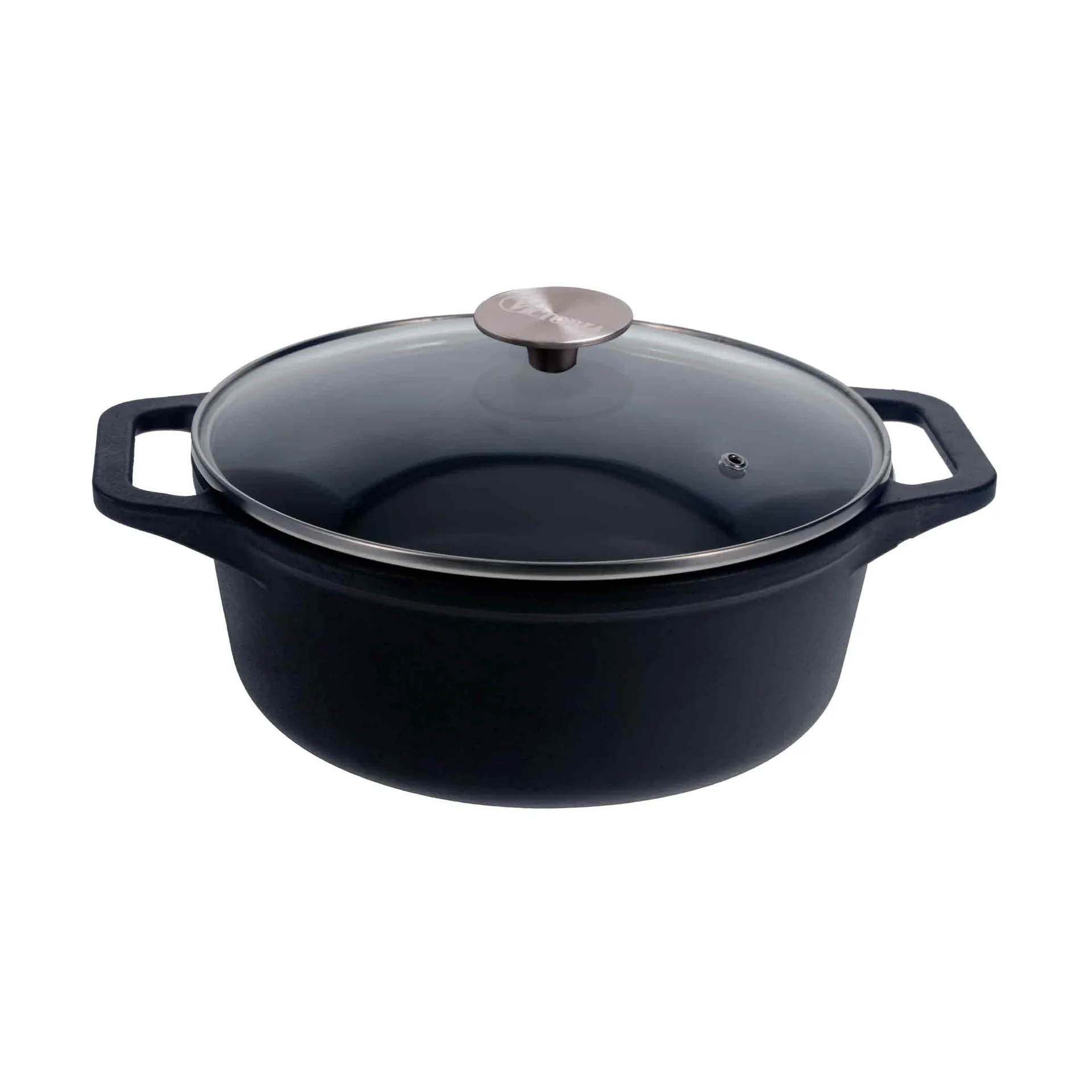 Victoria gryte støpejern glasslokk enameled, 3,8 l Victoria