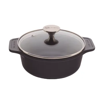Victoria gryte støpejern glasslokk pre-seasoned - 1,9 l - Victoria