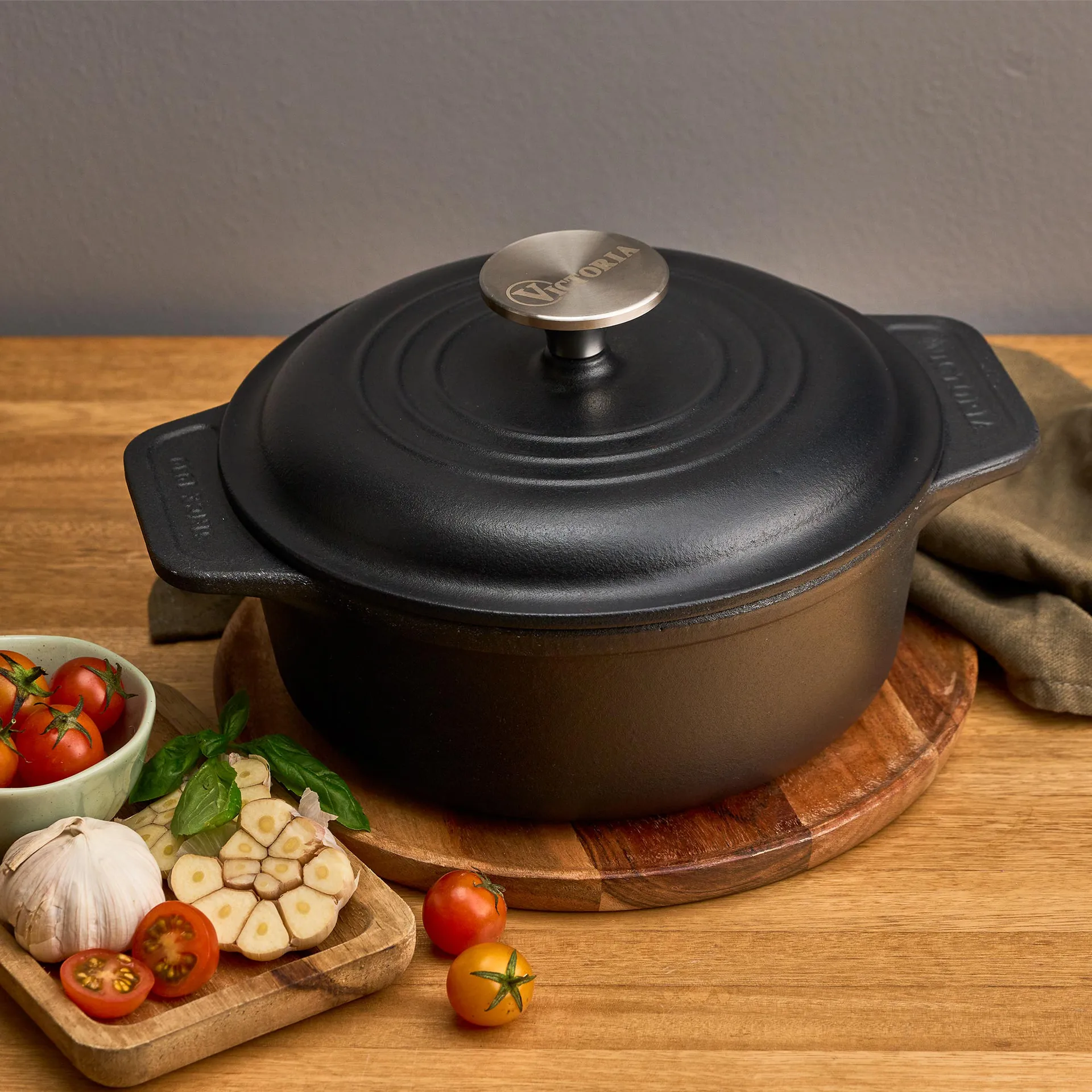 Victoria gryte støpejern pre-seasoned, 1,9 L Victoria