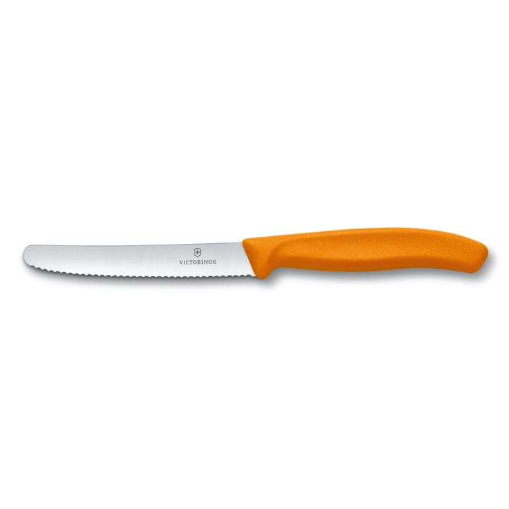Swiss Classic pølse-/tomatkniv 11 cm - Oransje - Victorinox