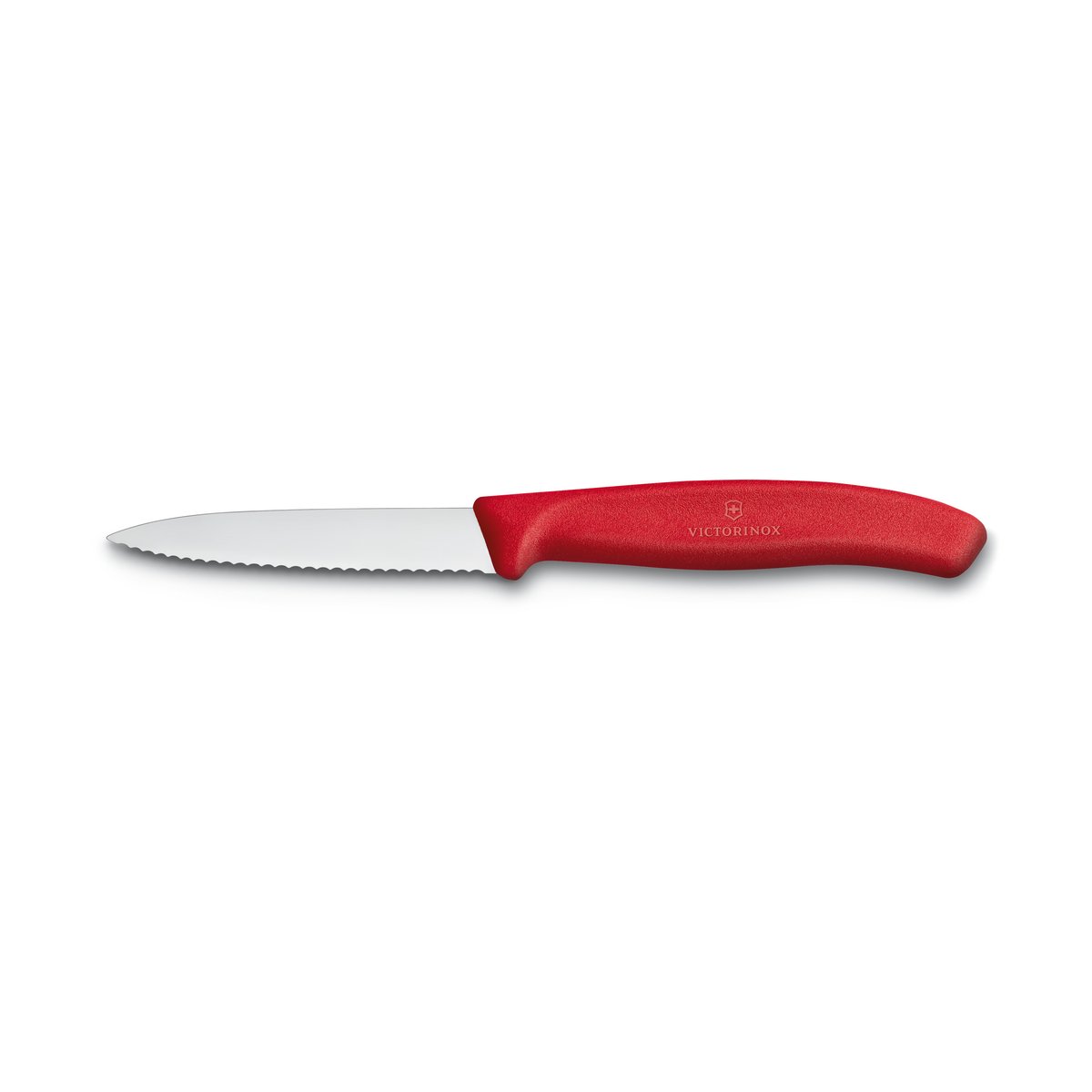 Victorinox Victorinox grønnsak- & skrellekniv bølget 8 cm Rød