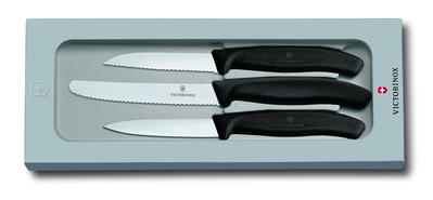 Victorinox grønnsaks- & skrelleknivsett 3 deler Svart
