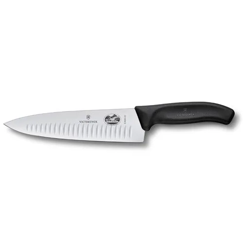 Victorinox kokkekniv riflet 20 cm, Svart Victorinox