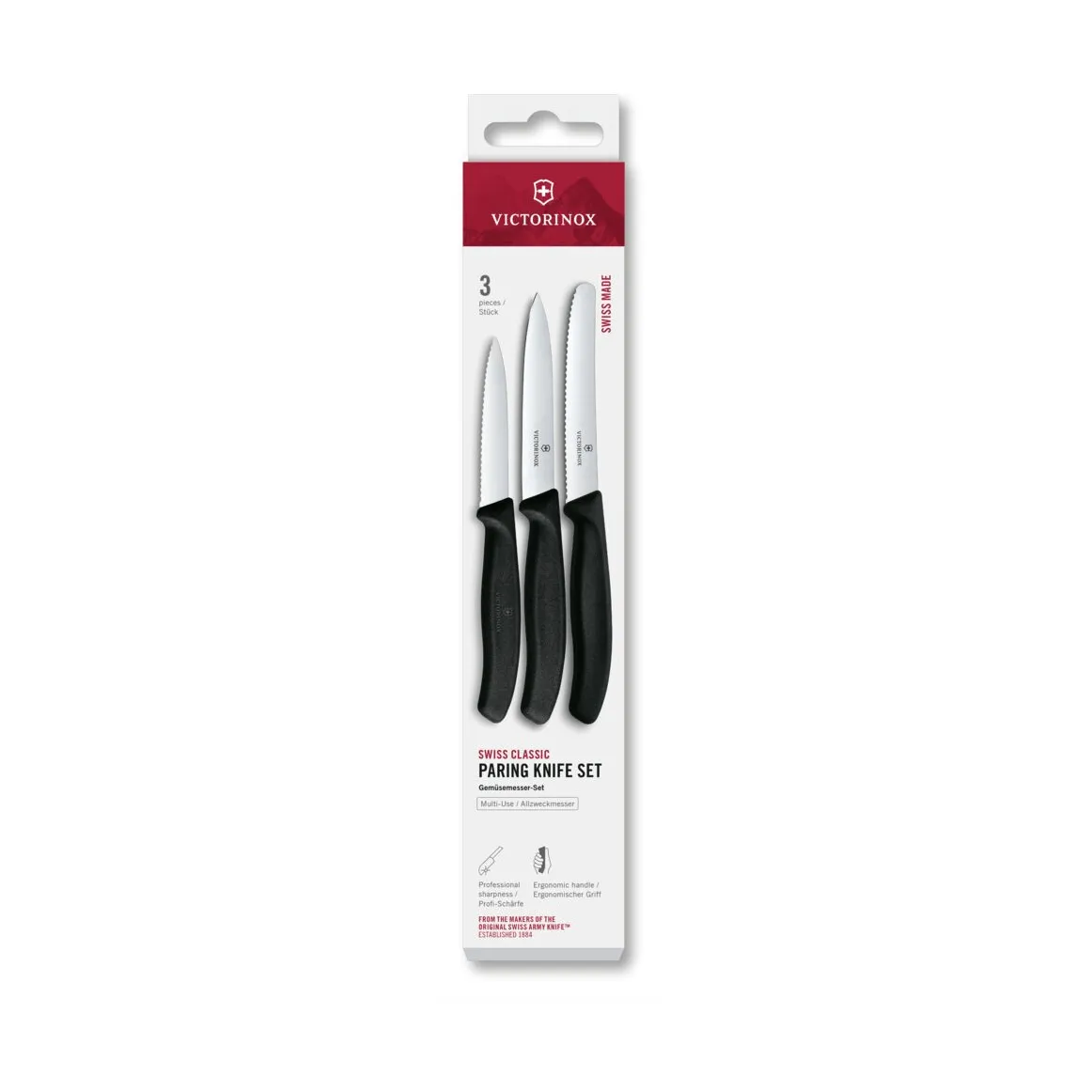 Victorinox Victorinox Swiss Classic skrelleknivsett 3-deler Svart