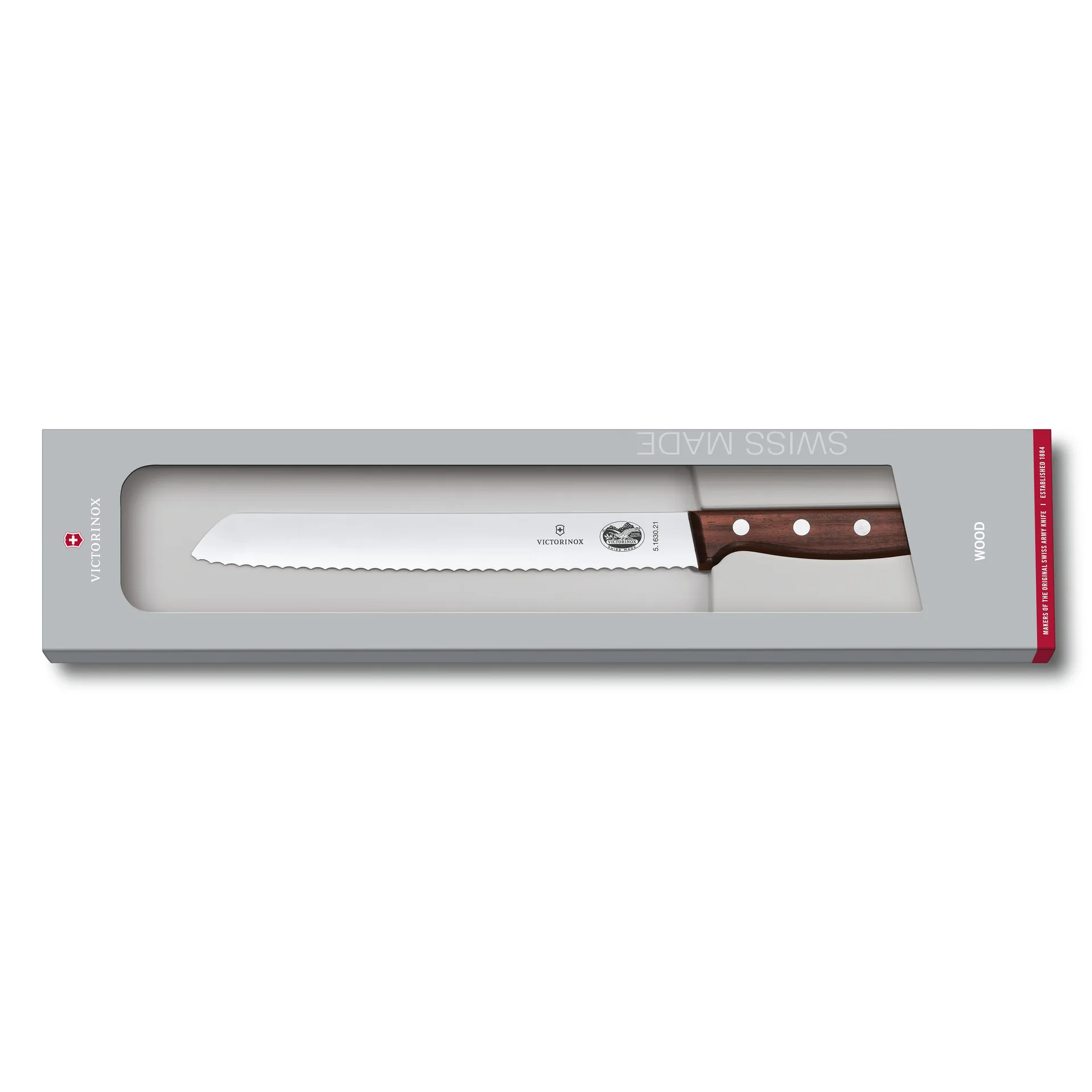 Wood brødkniv 21 cm, Rustfritt stål-lønn Victorinox