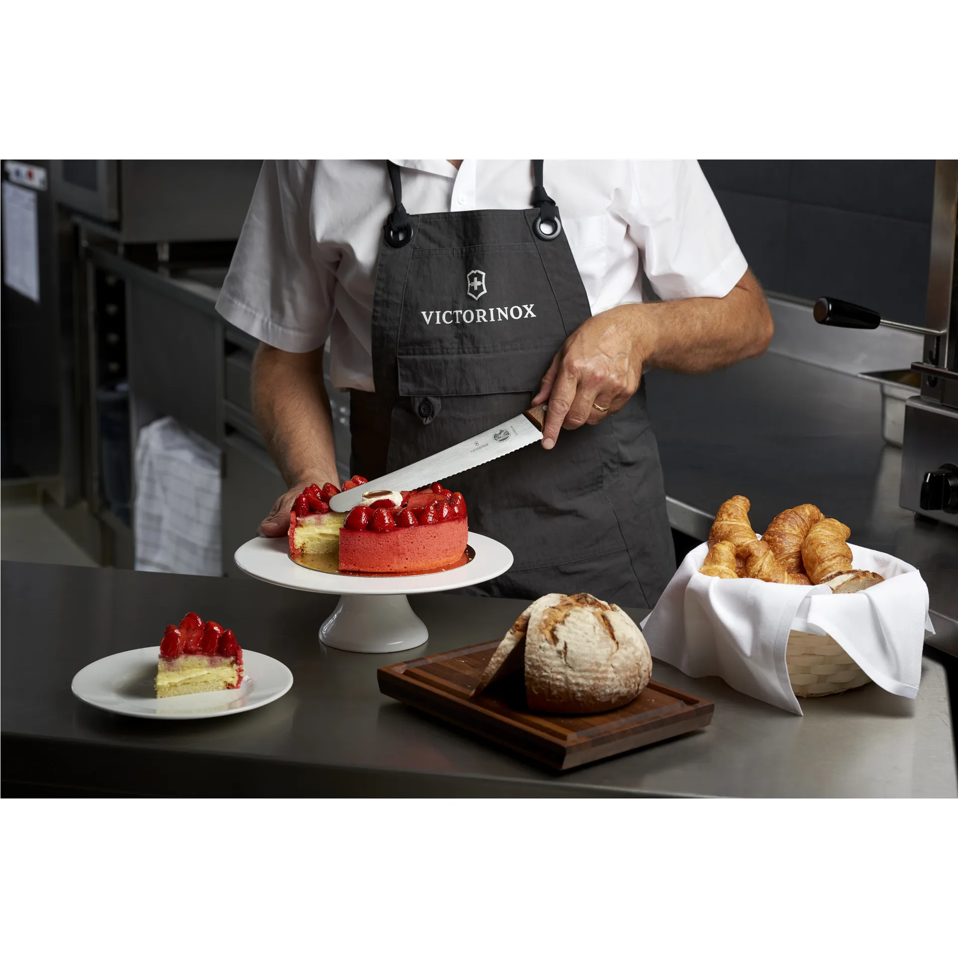Wood brødkniv 26 cm, Rustfritt stål-lønn Victorinox
