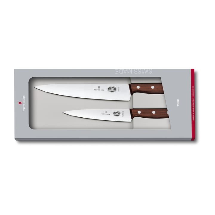 Wood knivsett kokkekniver - Rostfritt stål-lønn - Victorinox