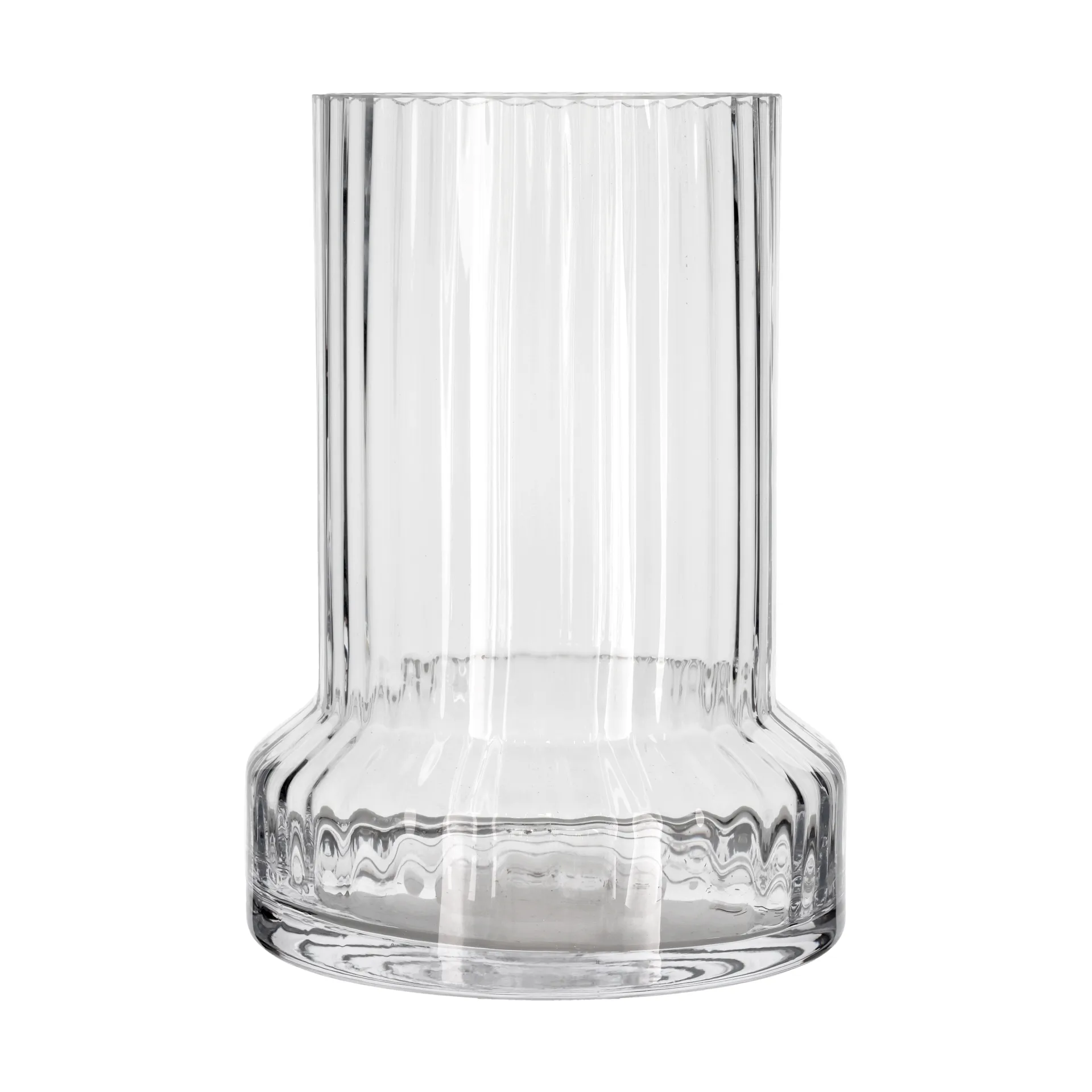 Hvils glassvase riflet Ø21 cm, Clear Villa Collection