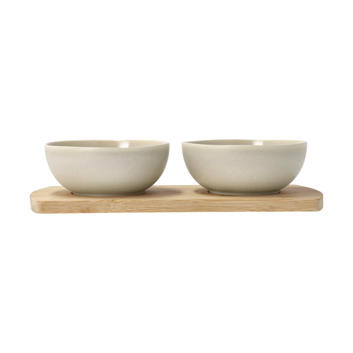 Villa Collection Shoku bambusbrett med 2 skåler Beige