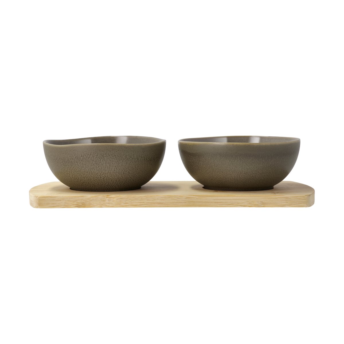Villa Collection Shoku bambusbrett med 2 skåler Warm Brown