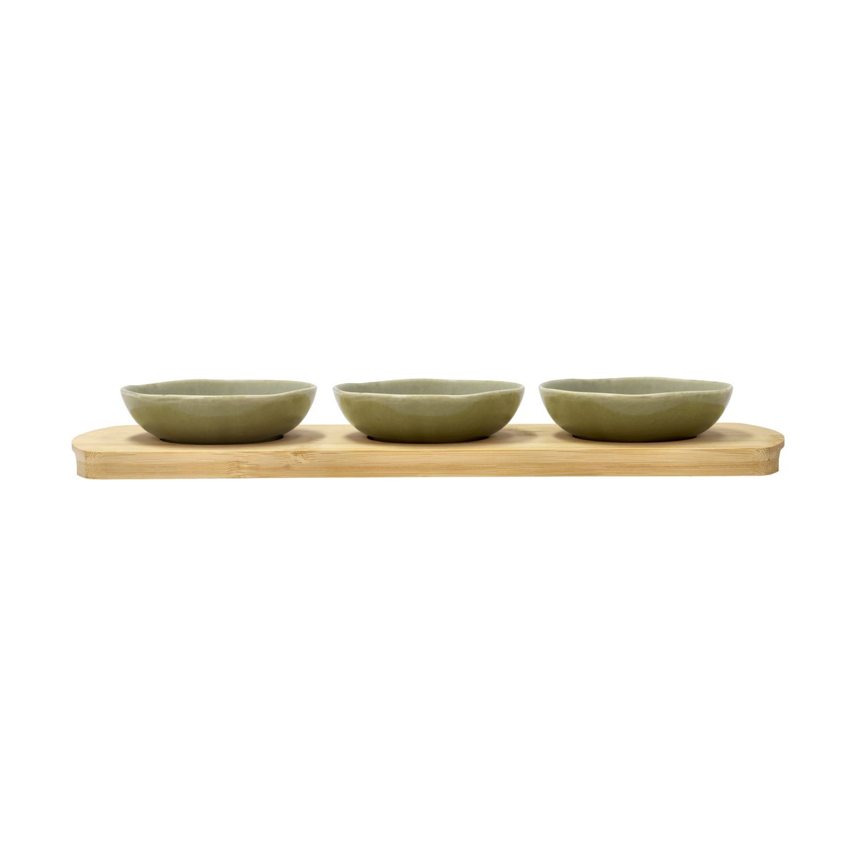 Villa Collection Shoku bambusbrett med 3 skåler Pure Green