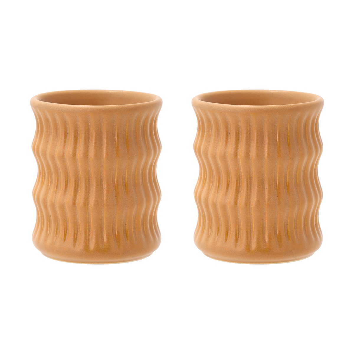 Villa Collection Styles krus med riflet mnster 30 cl 2-pack Amber