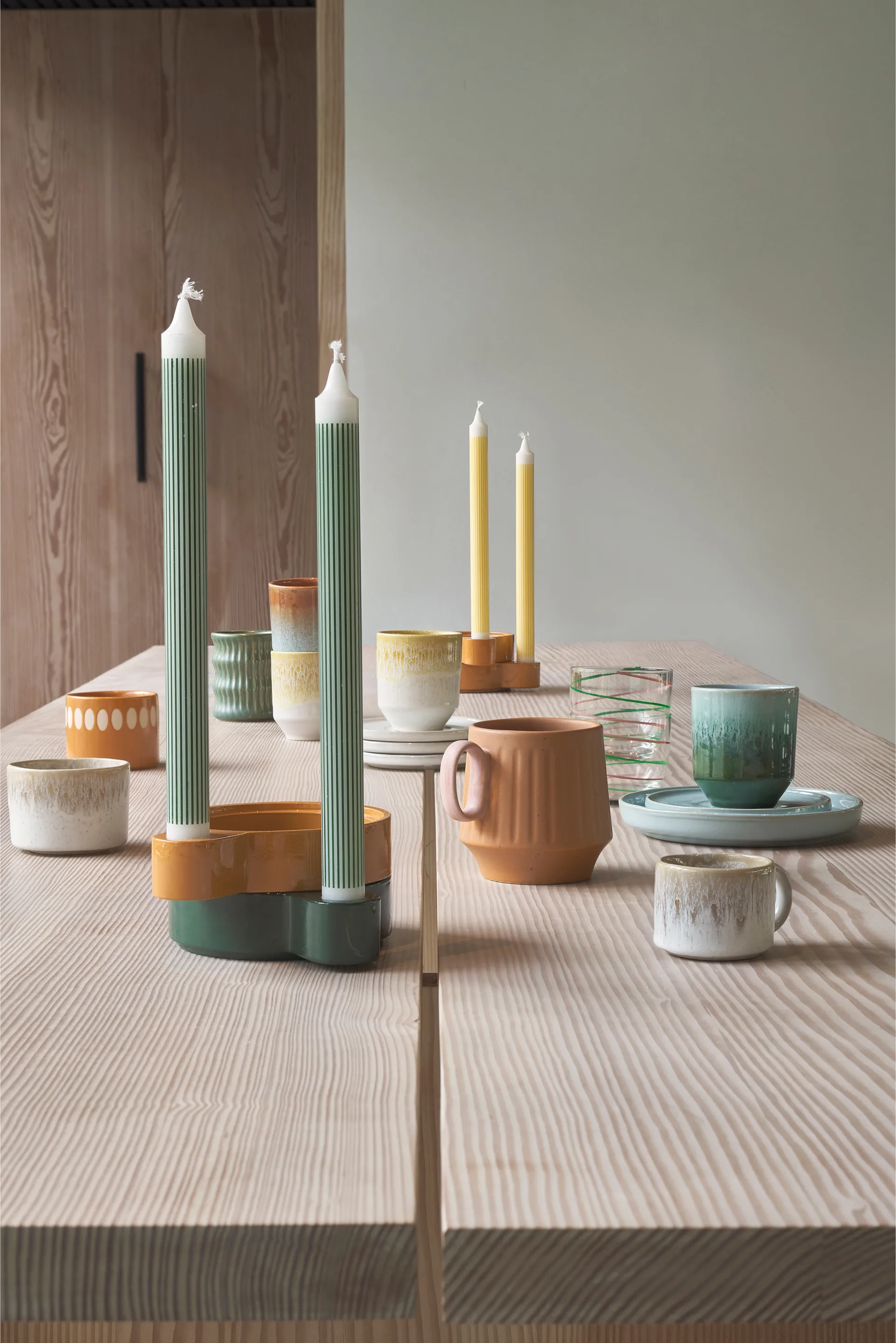 Styles krus med riflet mønster 30 cl 2-pack, Grønn Villa Collection