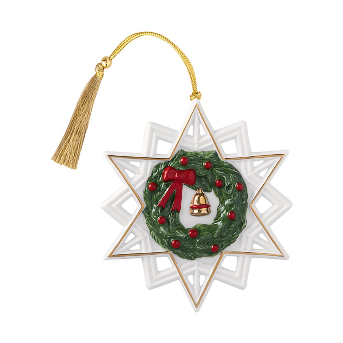 Villeroy & Boch Christmas Classics juleoppheng stjerne Hvit-grønn