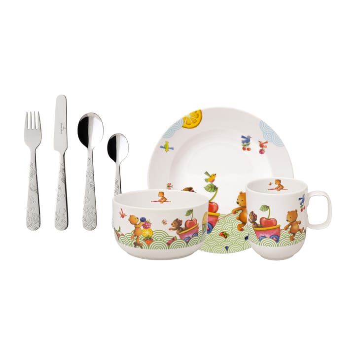 Hungry as a Bear barneservise og bestikk - 7 deler - Villeroy & Boch