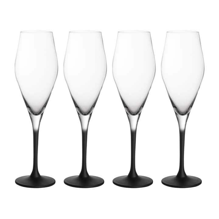 Manufacture Rock champagneglass 26 cl, 4-pakning - Klar-svart - Villeroy & Boch