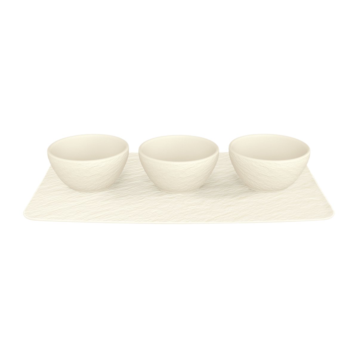 Villeroy & Boch Manufakture Rock dippskål 3 stk. med brett Blanc
