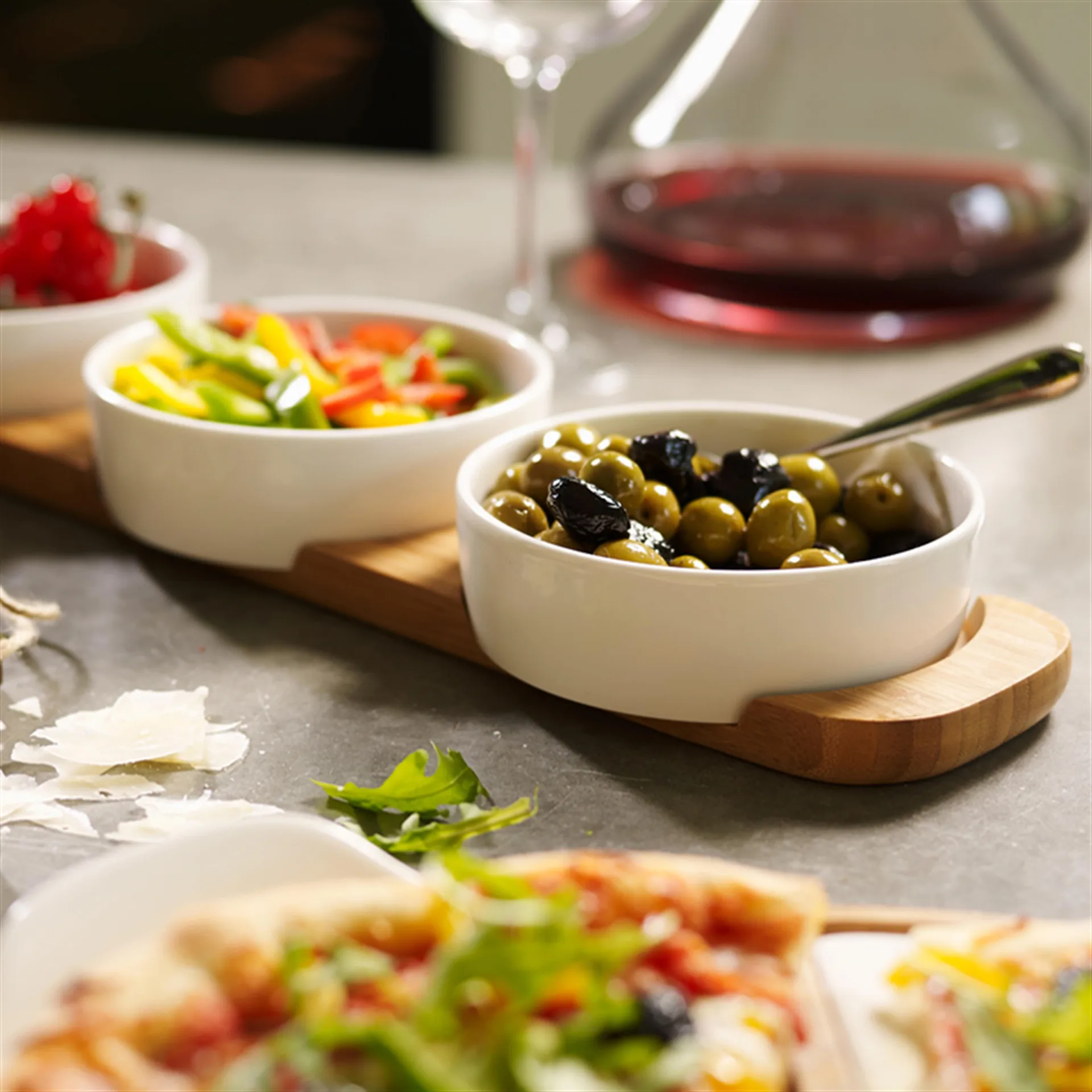 Pizza Passion serveringsskål 4 deler, bambu Villeroy & Boch