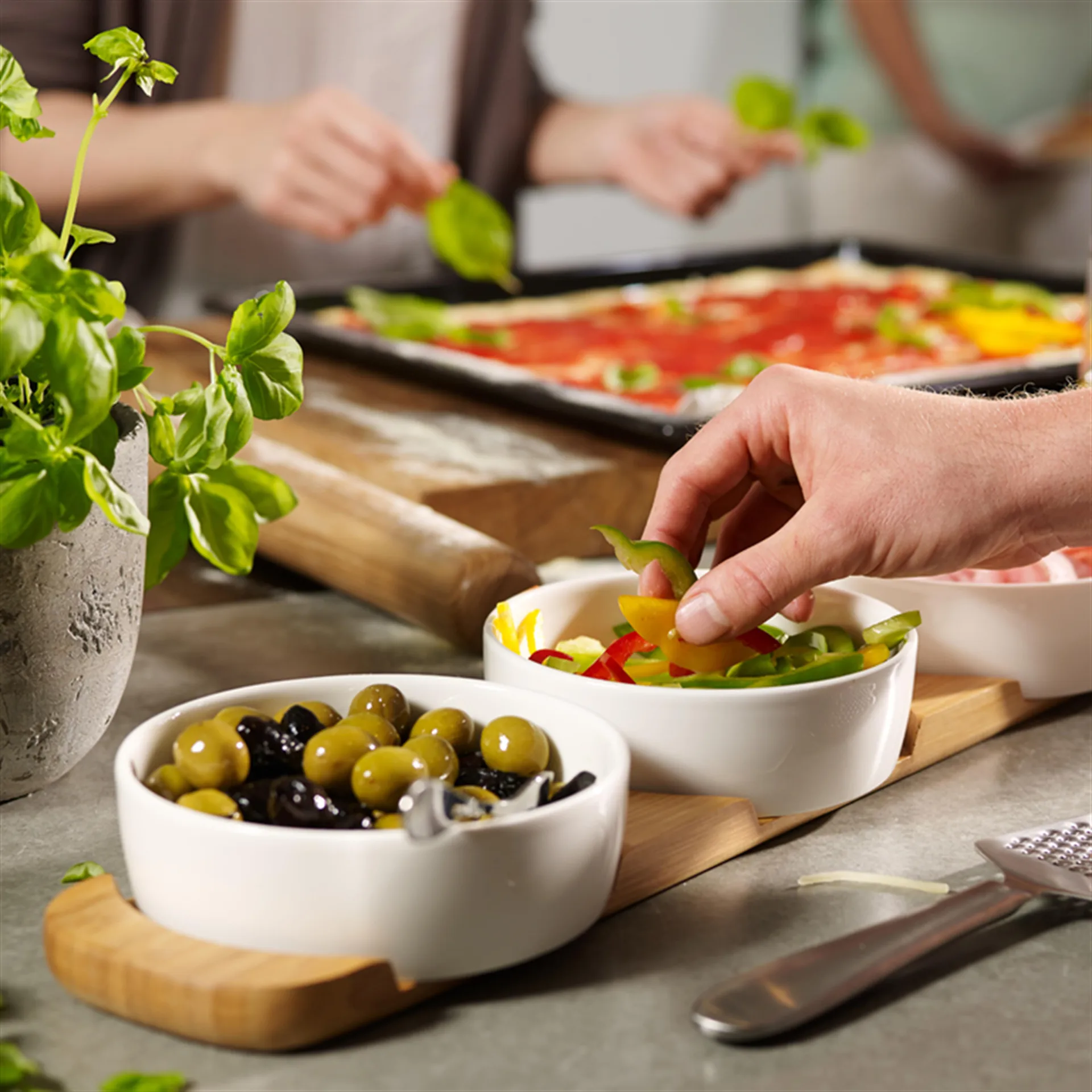 Pizza Passion serveringsskål 4 deler, bambu Villeroy & Boch