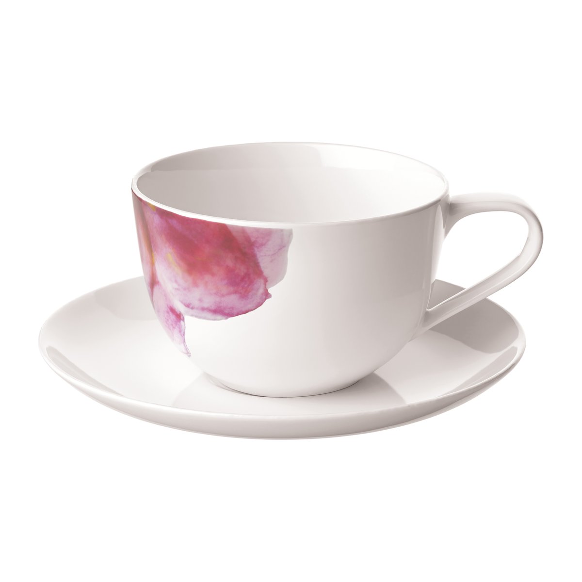 Villeroy & Boch Rose Garden kopp med fat Hvit