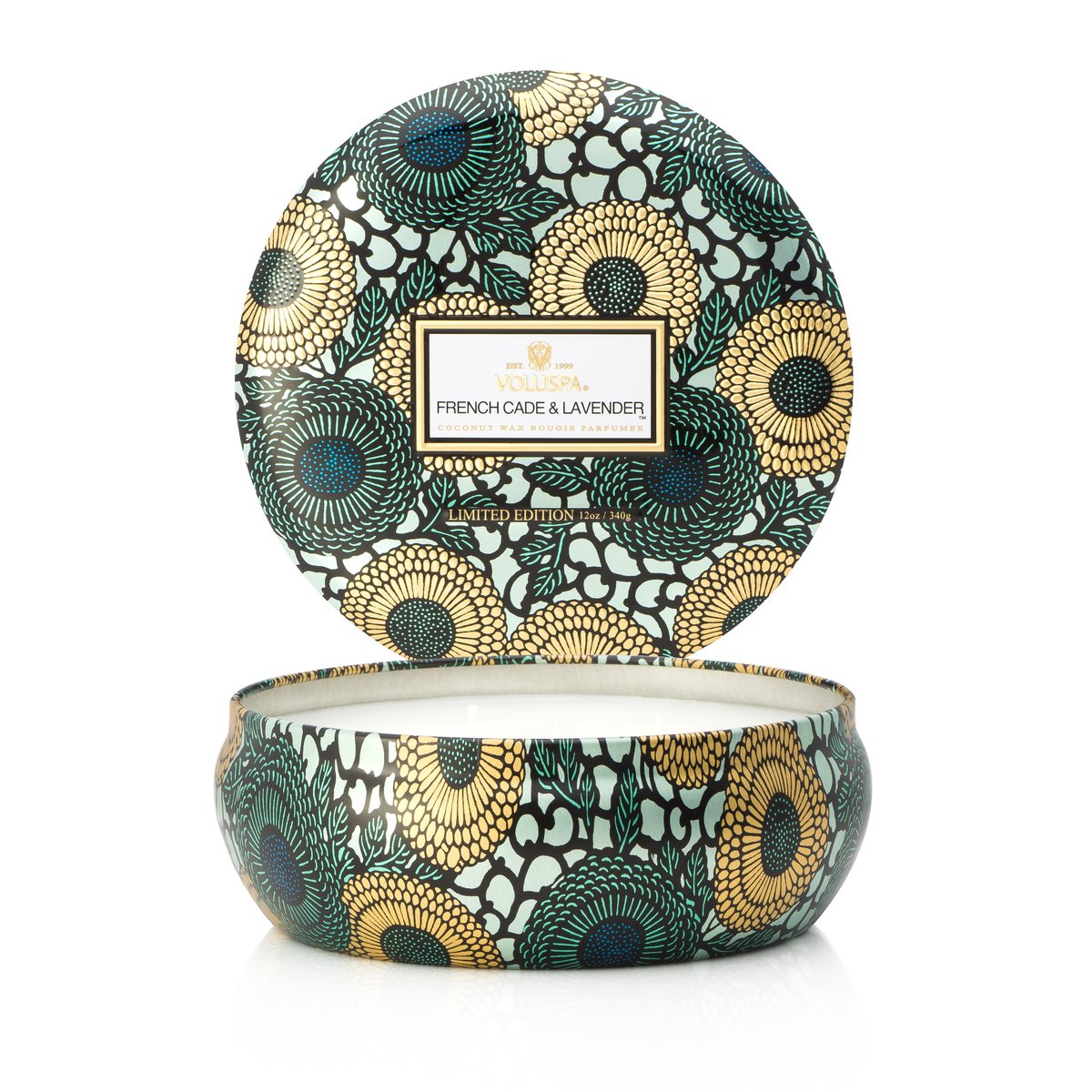 Voluspa 3-wick in a tin lys 60 timer French Cade & Lavender