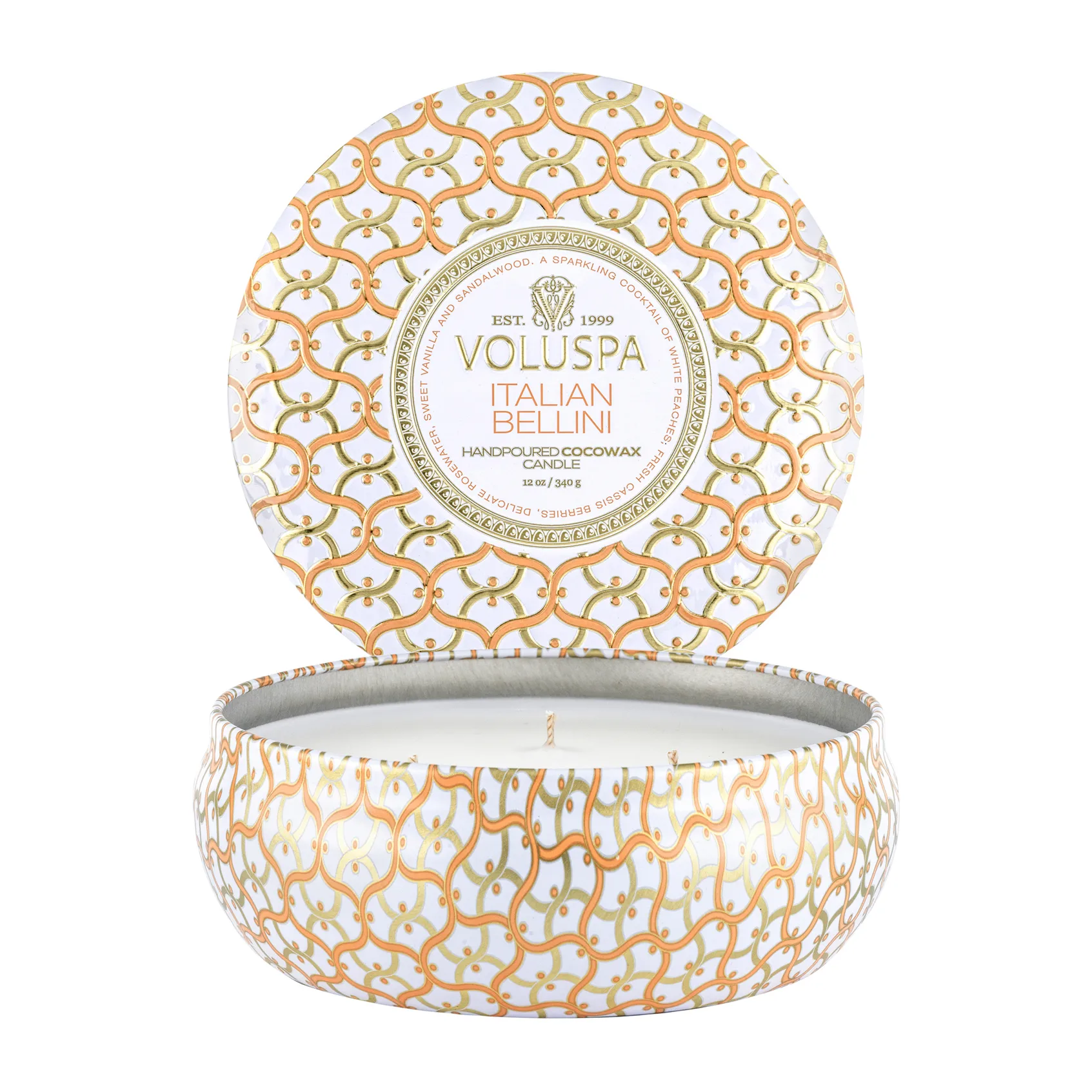 Maison Blanc 3-wick Tin duflys 40 timer, Italian Bellini Voluspa