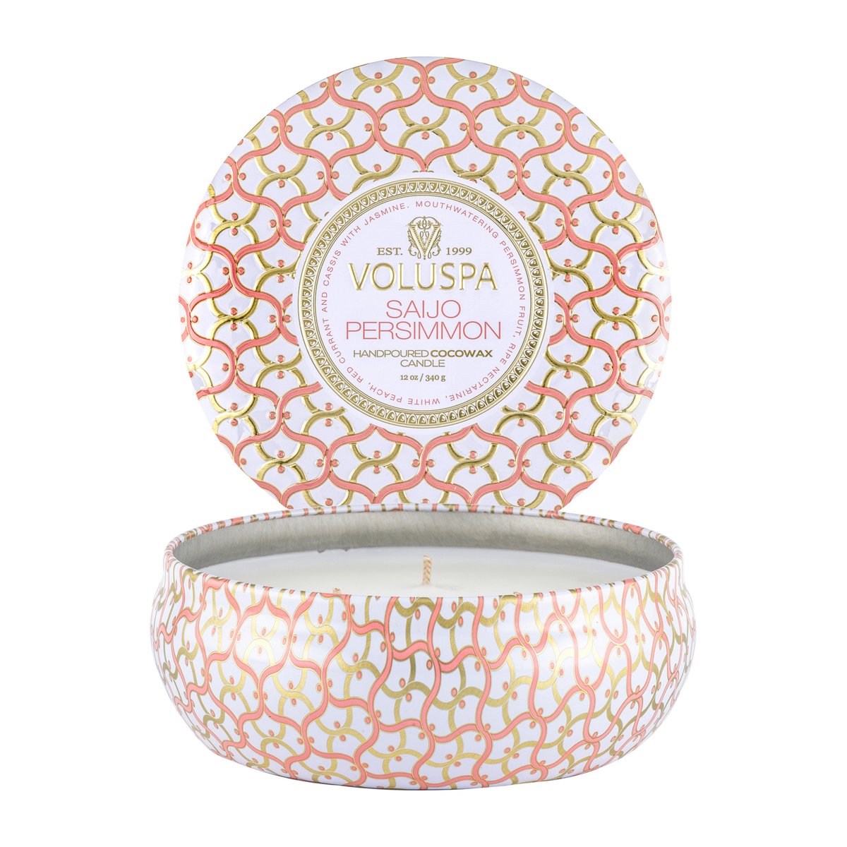 Voluspa 3-Wick Tin Candle Saijo Persimmon 40h