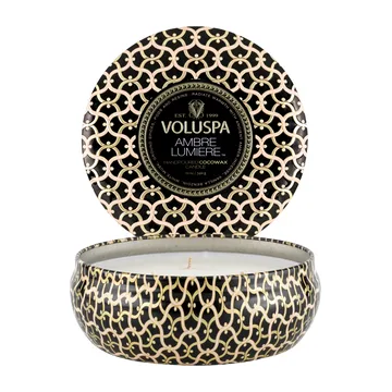 Maison Noir 3-wick Tin duflys 40 timer - Ambre Lumiere - Voluspa