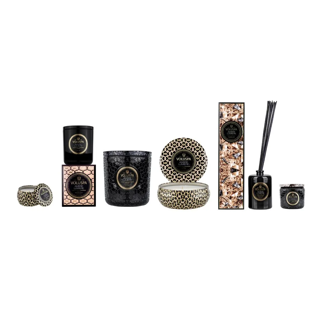 Maison Noir 3-wick Tin duflys 40 timer, Ambre Lumiere Voluspa