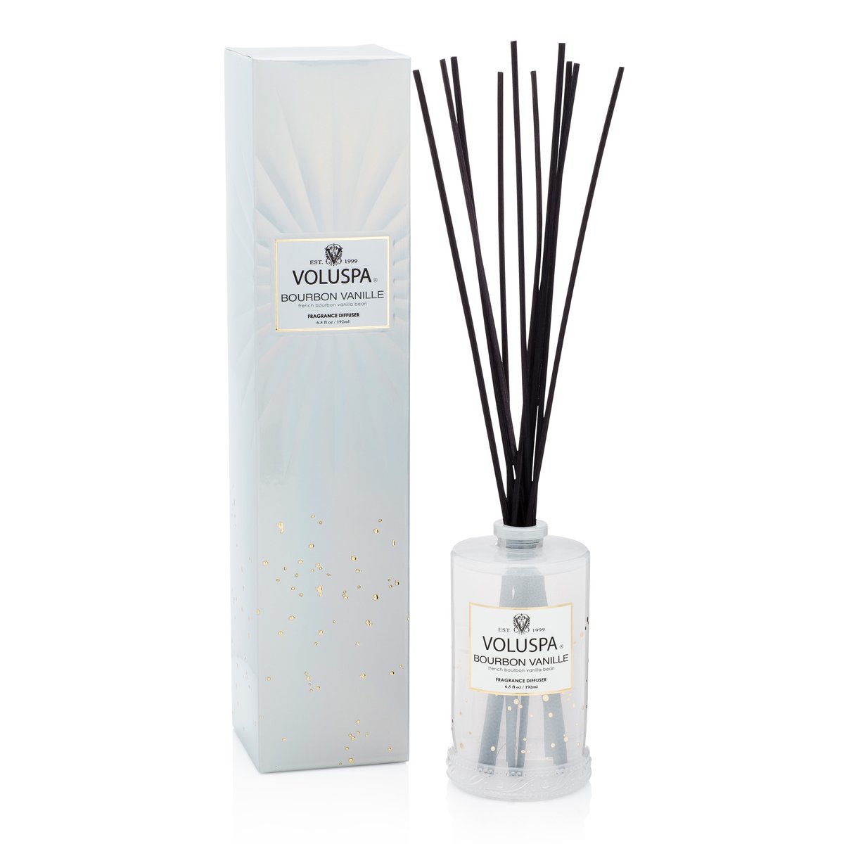 Voluspa duft pinner 192 ml Bourbon Vanille | Skandinavisk Design | Duftlys & Duftpinner | Hvit