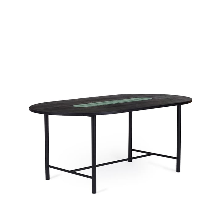Be My Guest spisebord - eik sortoljet, sort stålstativ, grønn keramikk, 100 x 180 - Warm Nordic