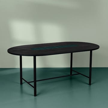 Be My Guest spisebord - eik sortoljet, sort stålstativ, grønn keramikk, 100 x 180 - Warm Nordic