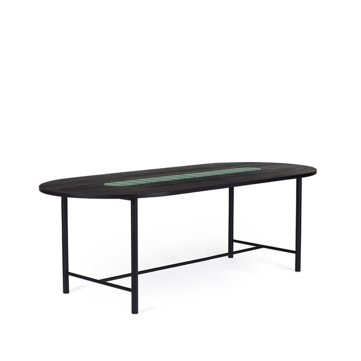 Be My Guest spisebord - eik sortoljet, sort stålstativ, grønn keramikk, 100 x 220 - Warm Nordic