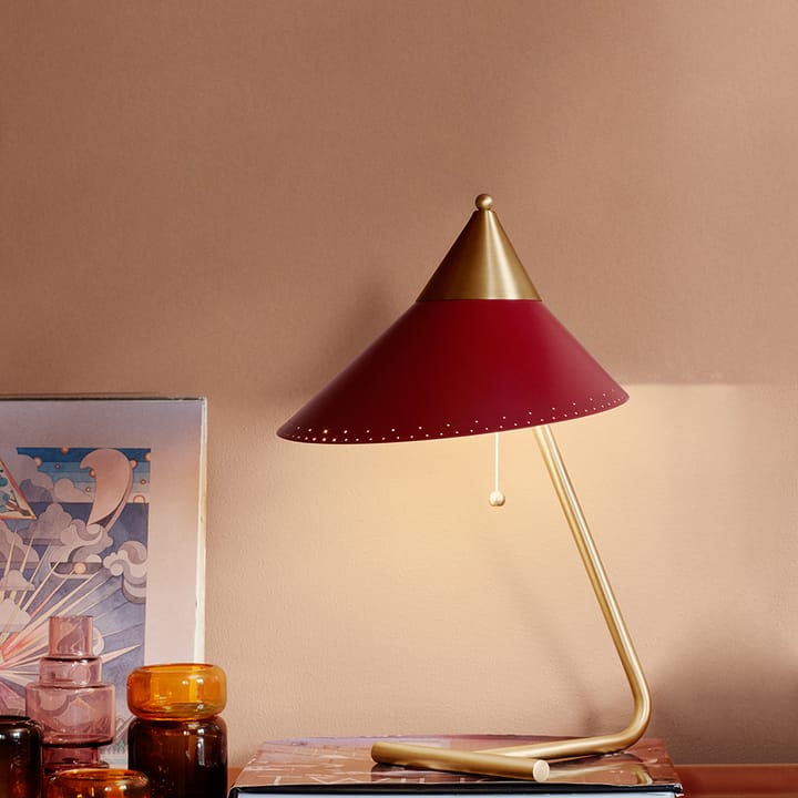 Brass Top bordlampe - Rusty red, messingstav - Warm Nordic