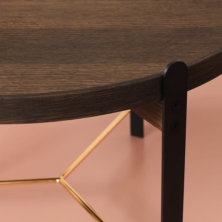 Compose salongbord Ø70 cm med messingsunderstell, Smoked oak Warm Nordic