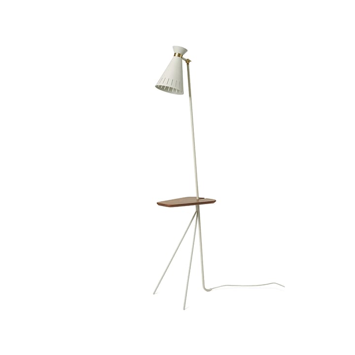 Cone gulvlampe - Warm white, teakbord, messingdetaljer - Warm Nordic