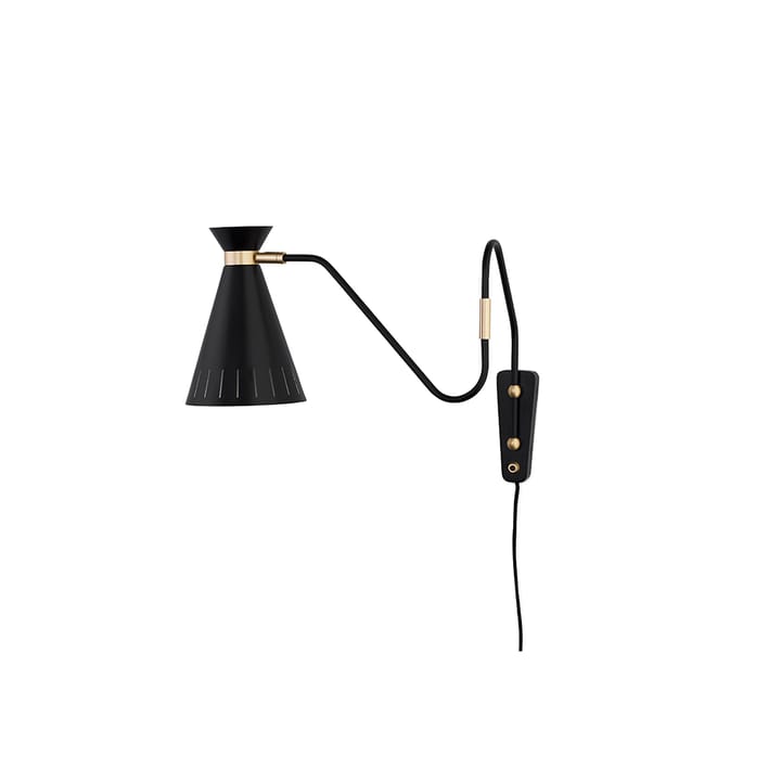 Cone vegglampe - Black noir, messingdetaljer - Warm Nordic