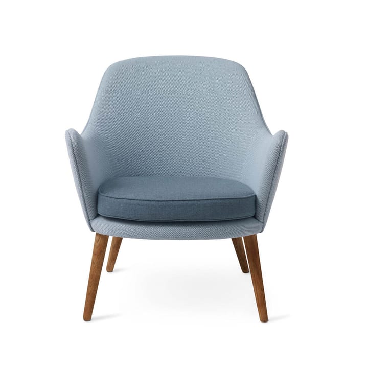 Dwell loungestol - tekstil merit 014/rewool 768 minty grey/light steel blue, ben i røkt eik - Warm Nordic