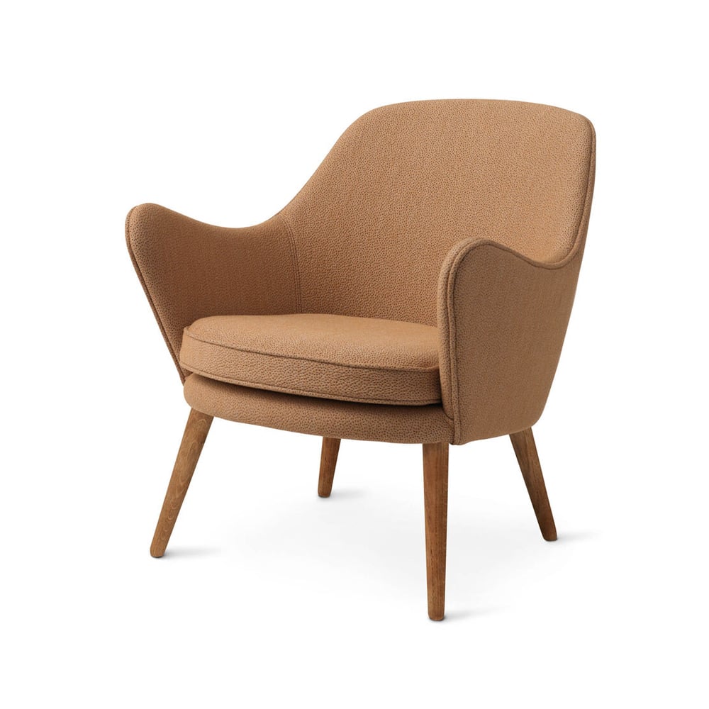 Warm Nordic Dwell loungestol tekstil sprinkles 254 latte, ben i rkt eik
