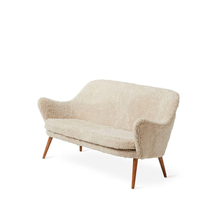 Dwell sofa - 2-seter saueskinn moonlight, ben i røkt eik - Warm Nordic