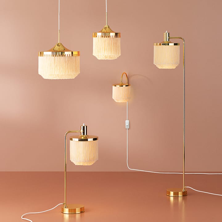 Fringe gulvlampe, Cream white, messingbelagt stål Warm Nordic
