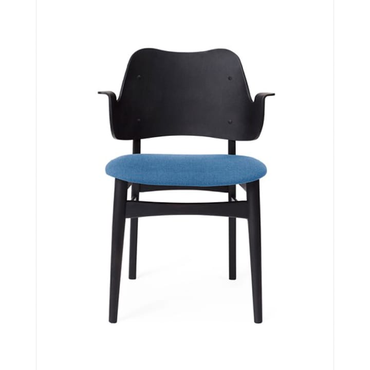 Gesture stol, trukket sete - Sea blue-sortlakkert bøkestativ - Warm Nordic